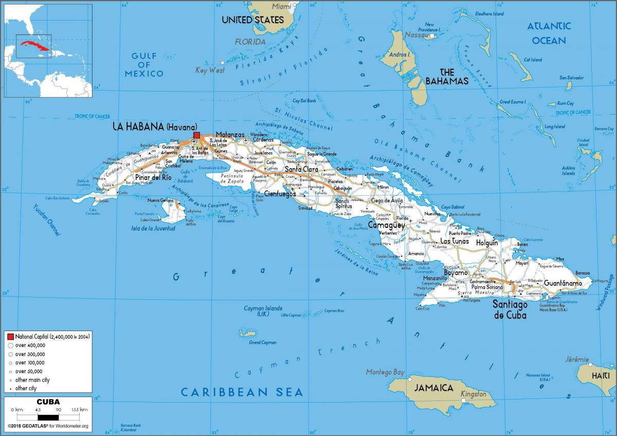 Mapa autostradowa Kuby