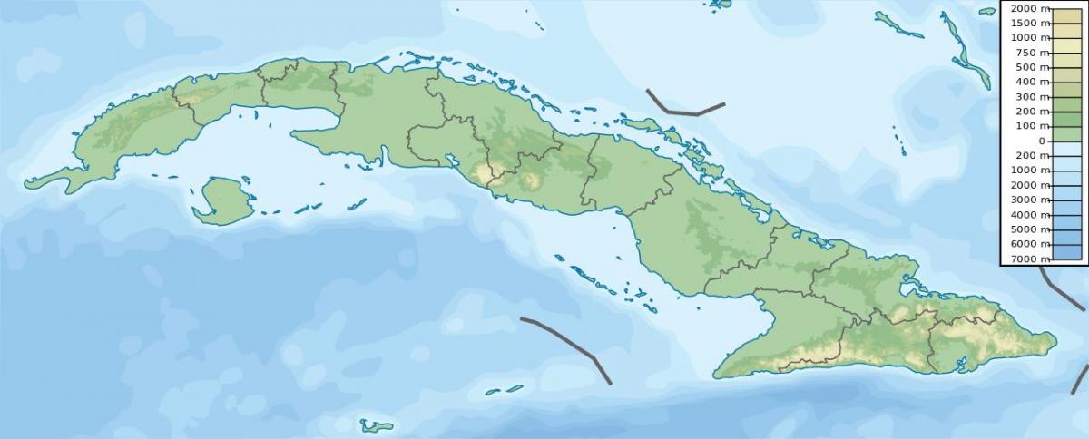 Mapa wysokościowa Kuby