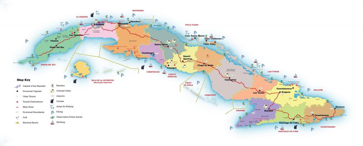 Mapa turystyczna Kuby