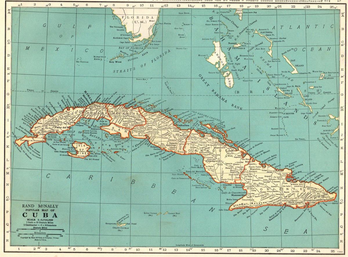 Historyczna mapa Kuby