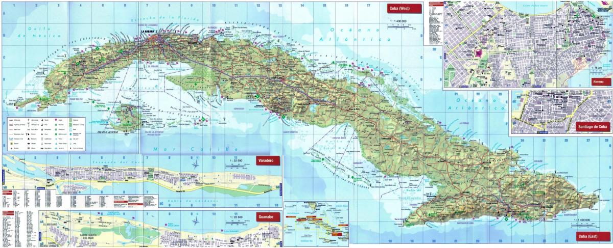 Duża mapa Kuby